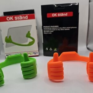 Green and Orange OK Stand Phone Holders